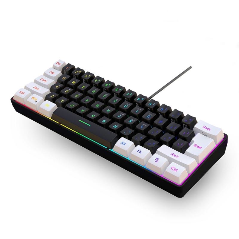Gaming Keyboard Half - Keyboard game berkabel USB 61 tombol,