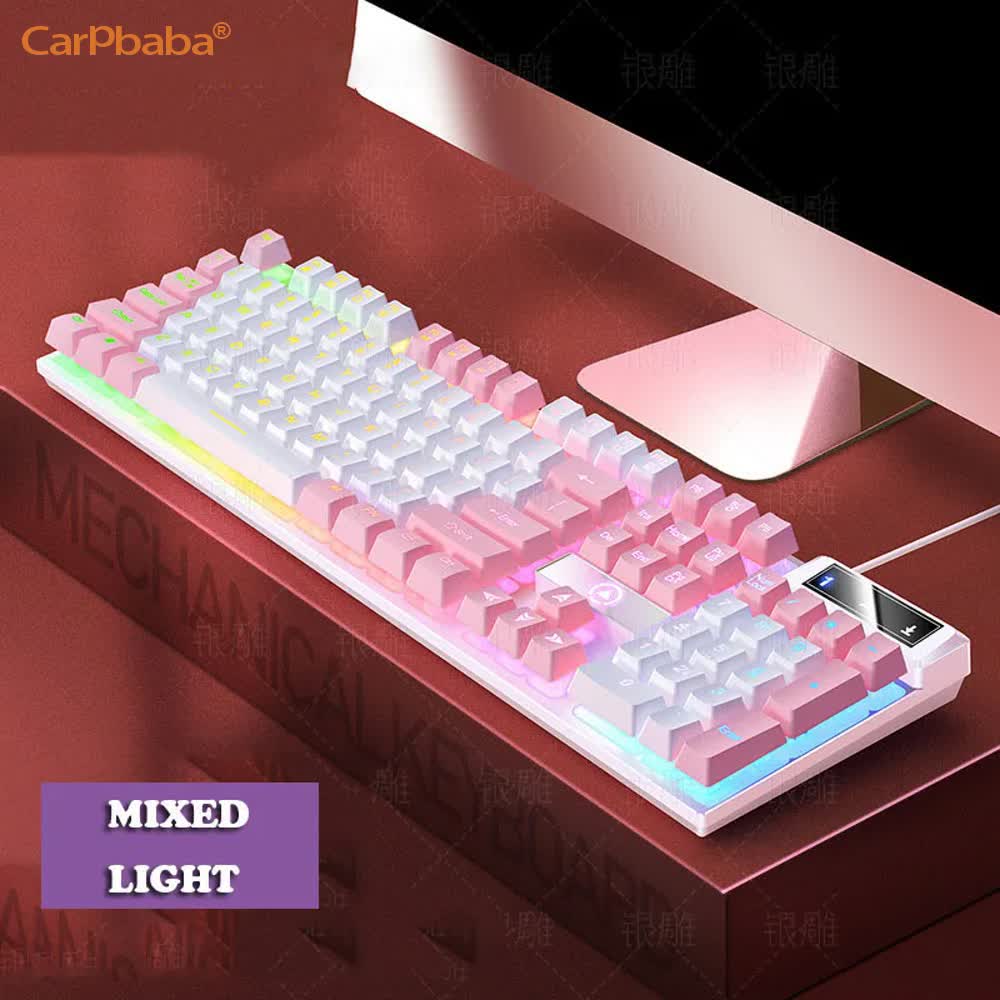 Gaming Keyboard And Mouse Set - Carpbaba K500 104 tombol USB kabel,