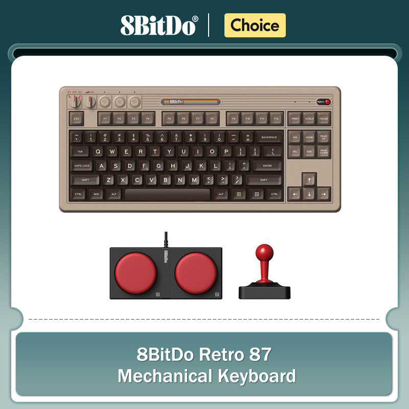 Gaming Keyboard Hot Swappable - Keyboard Mekanis Retro 8BitDo, Keyboard Gaming