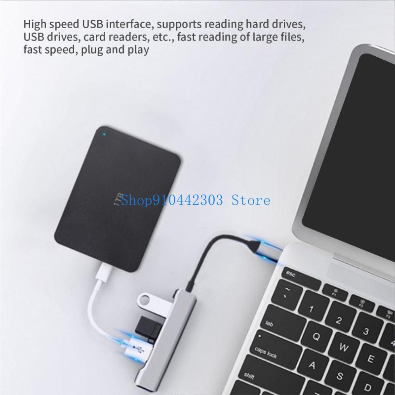 Gaming Keyboard Splitter - 652F USB C/USB Hub 4 Port