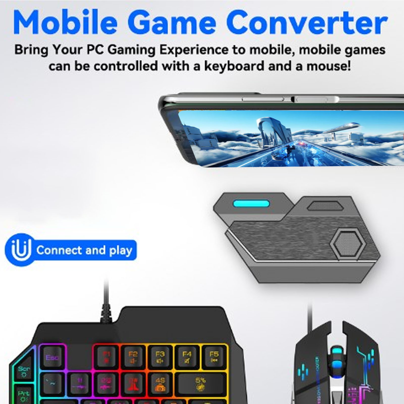 Gaming Keyboard Bluetooth - Paket Combo Game Mobile Koneksi Bluetooth