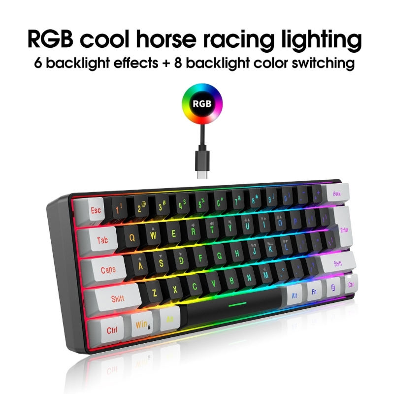Keyboard game berkabel USB 61  - Gaming Keyboard Half ulasan dan harga