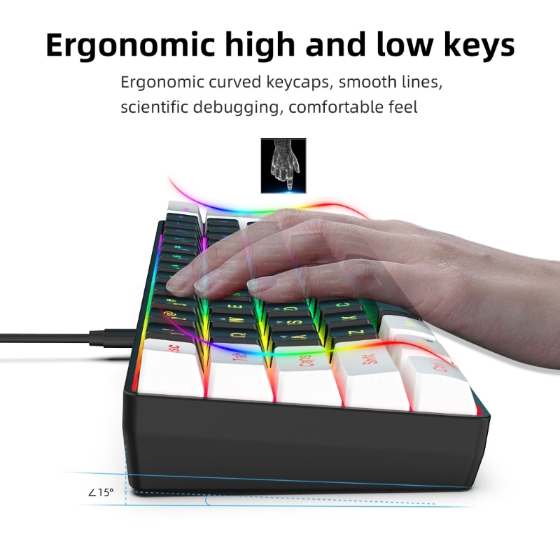 Keyboard game berkabel USB 61  - Gaming Keyboard Half ulasan dan harga