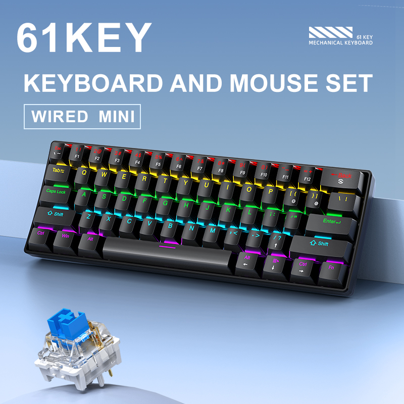 APAYADO K61 Keyboard Mekanis M - Gaming Keyboard And Mouse Set ulasan dan harga