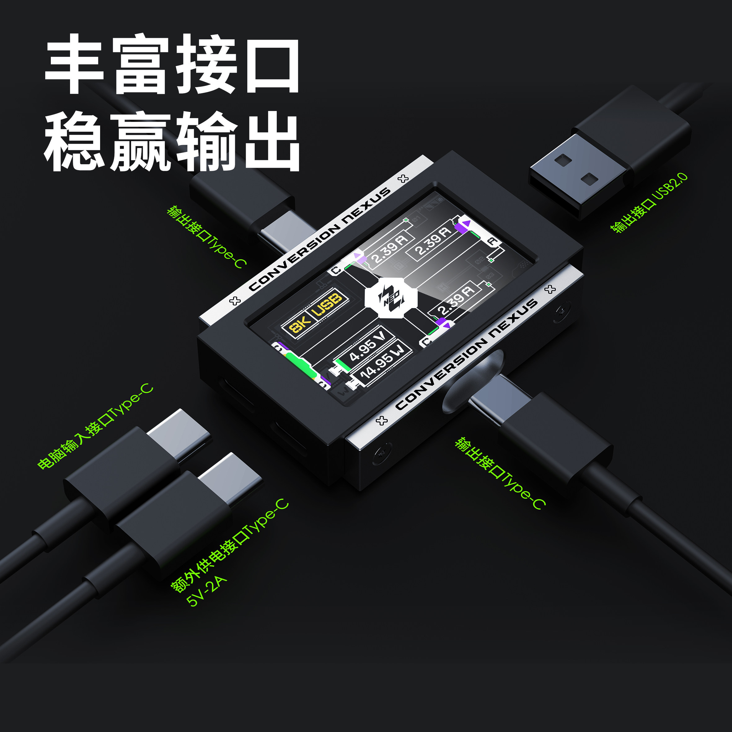 Hub USB Gaming 2-in-3-out deng - Gaming Keyboard Splitter ulasan dan harga
