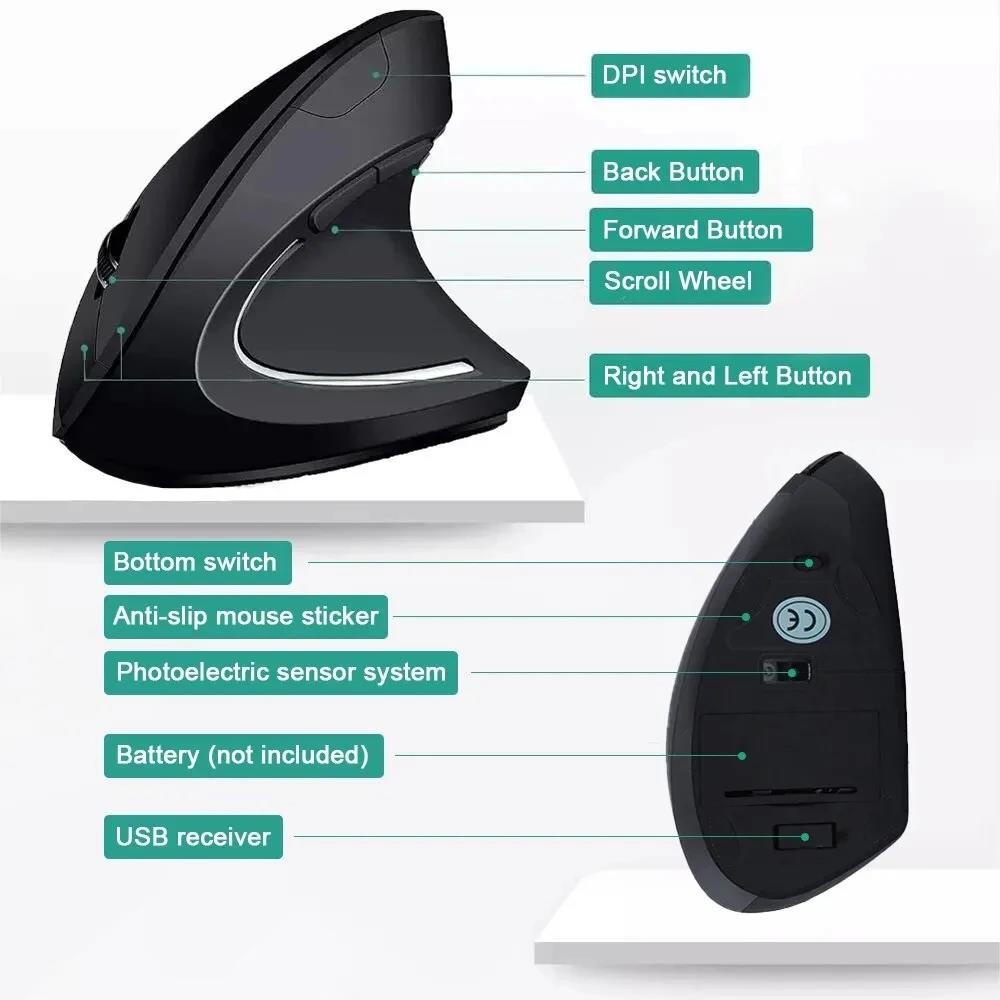 Mouse Vertikal Ergonomis 2.4GH - Gaming Keyboard Bluetooth ulasan dan harga