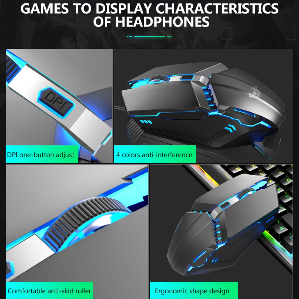 AULA Keyboard dan Mouse Gaming - Gaming Keyboard Mouse Set ulasan dan harga